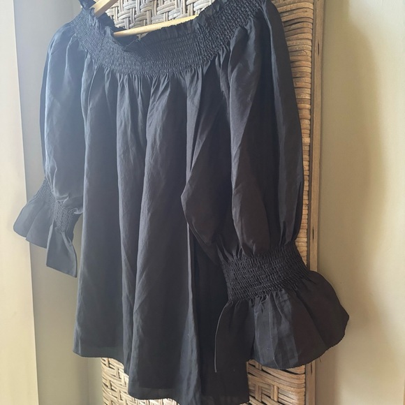 7 For All Mankind Silk Blouse - Black - Size XS - Off Shoulder - Picture 5 of 8